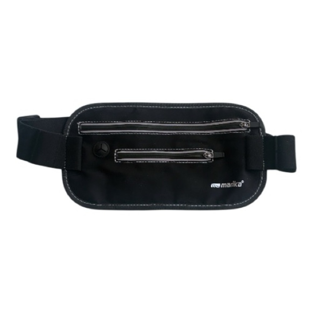 Marika Slim Waist Pack Black Running Belt Pouch Fanny Pack Adjustable Reflective